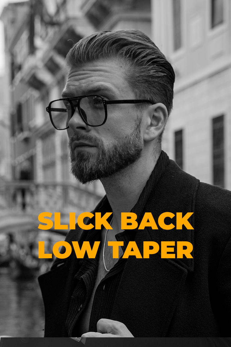 slick back low taper fryzura meska slick back low taper fryzura meska